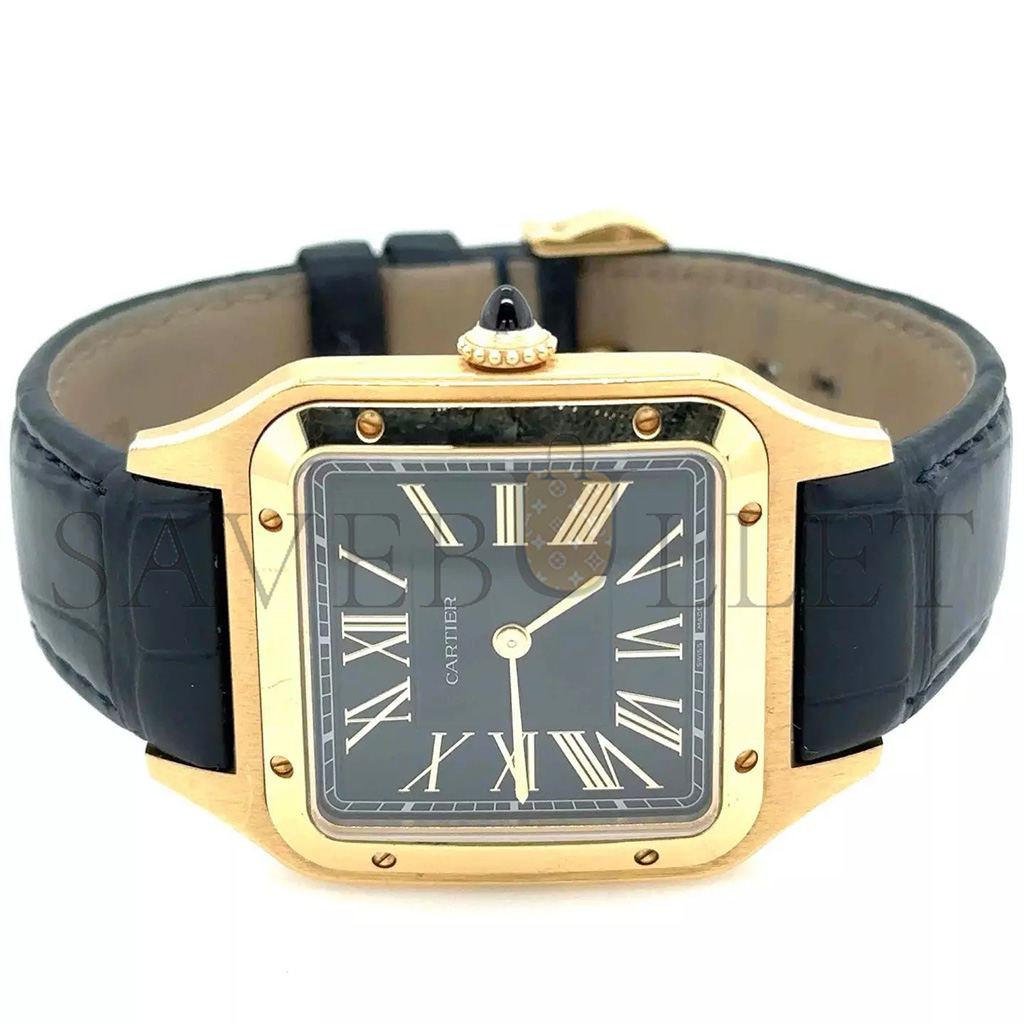 Ca*t*er santos dumont yellow gold blue dial watch wgsa0077